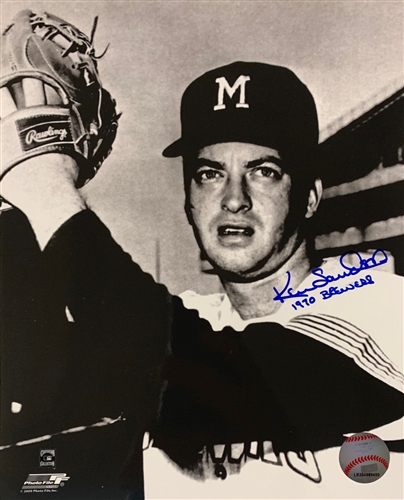 KEN SANDERS SIGNED BREWERS 8X10 PHOTO #1 W/ SCRIPT