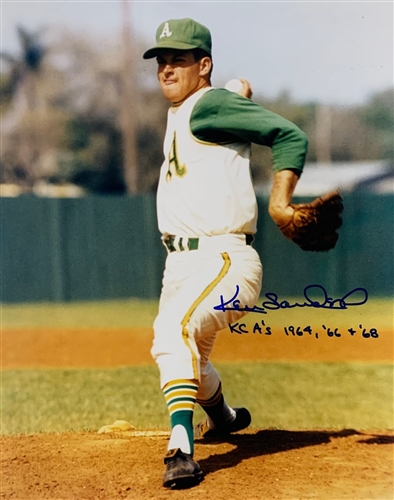 KEN SANDERS SIGNED KC ATHLETICS 8X10 PHOTO #1 W/ SCRIPT