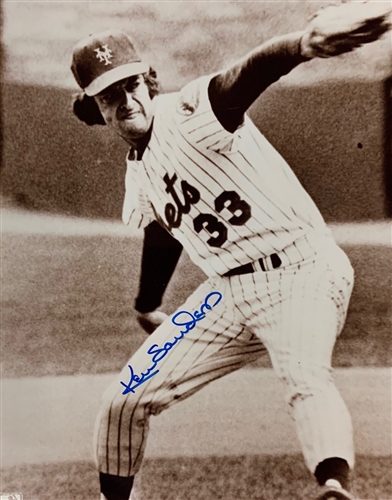 KEN SANDERS SIGNED NEW YORK METS 8X10 PHOTO #1