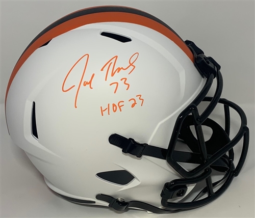 JOE THOMAS SIGNED FULL SIZE REPLICA LUNAR SPEED BROWNS HELMET W/ HOF '23 - JSA