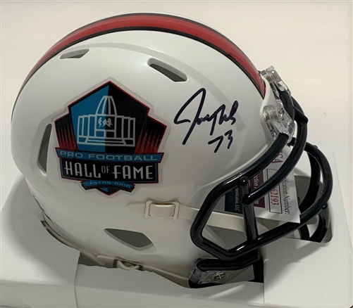 JOE THOMAS SIGNED RIDDELL HALL OF FAME LOGO SPEED MINI HELMET - BROWNS - JSA