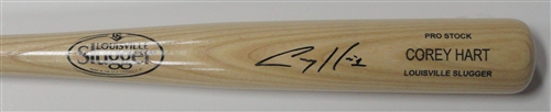 COREY HART SIGNED LOUISVILLE SLUGGER NAME ENGRAVED BLONDE BAT - BREWERS - JSA