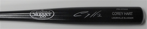 COREY HART SIGNED LOUISVILLE SLUGGER NAME ENGRAVED BLACK BAT - BREWERS - JSA