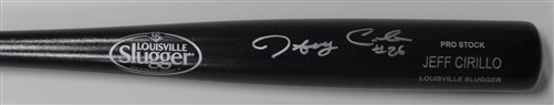 JEFF CIRILLO SIGNED LOUISVILLE SLUGGER NAME ENGRAVED BLACK BAT - BREWERS - JSA