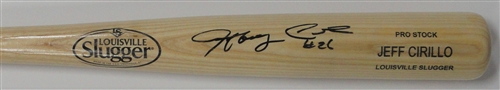 JEFF CIRILLO SIGNED LOUISVILLE SLUGGER NAME ENGRAVED BLONDE BAT - BREWERS - JSA