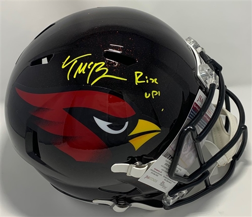 TREY MCBRIDE SIGNED FULL SIZE AZ CARDINALS BLACK ALTERNATE REPLICA SPEED HELMET - JSA