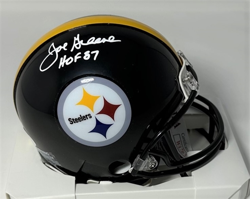 JOE GREENE SIGNED STEELERS VSR4 MINI HELMET W/ HOF - JSA