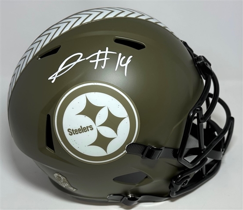 GEORGE PICKENS SIGNED FULL SIZE STEELERS SALUTE REPLICA SPEED HELMET - BAS