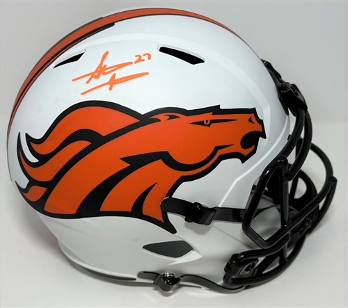 STEVE ATWATER SIGNED FULL SIZE BRONCOS LUNAR REPLICA SPEED HELMET - BAS