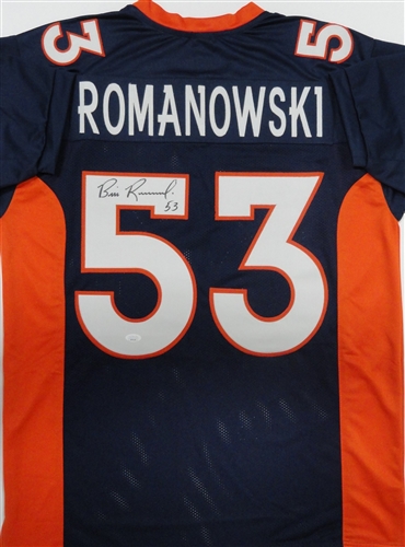 BILL ROMANOWSKI SIGNED CUSTOM REPLICA BRONCOS JERSEY - JSA