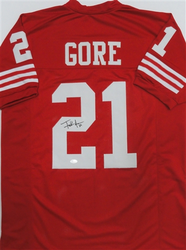 FRANK GORE SIGNED CUSTOM REPLICA SF 49ERS JERSEY - JSA