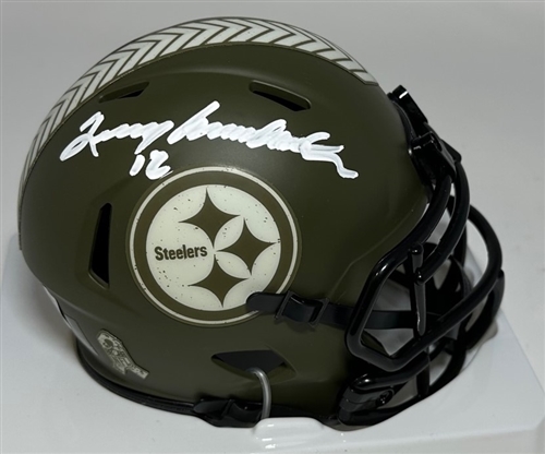 TERRY BRADSHAW SIGNED STEELERS SALUTE SPEED MINI HELMET - BAS