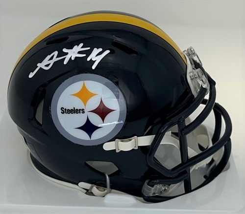 GEORGE PICKENS SIGNED STEELERS SPEED MINI HELMET - BAS