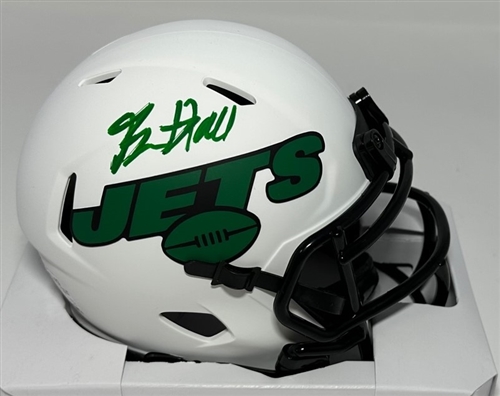 BREECE HALL SIGNED JETS LUNAR SPEED MINI HELMET - BAS