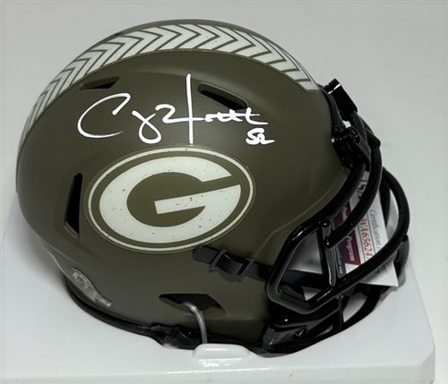 CLAY MATTHEWS SIGNED PACKERS SALUTE SPEED MINI HELMET - JSA