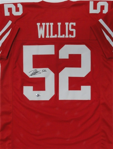 PATRICK WILLIS SIGNED CUSTOM REPLICA 49ERS JERSEY - BAS