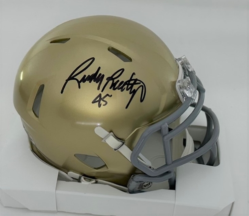 RUDY RUTTIGER SIGNED RIDDELL NOTRE DAME FIGHTING IRISH SPEED MINI HELMET - BAS