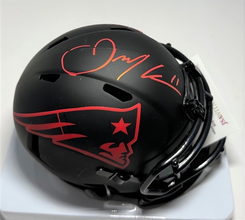 JULIAN EDELMAN SIGNED PATRIOTS ECLIPSE SPEED MINI HELMET - JSA