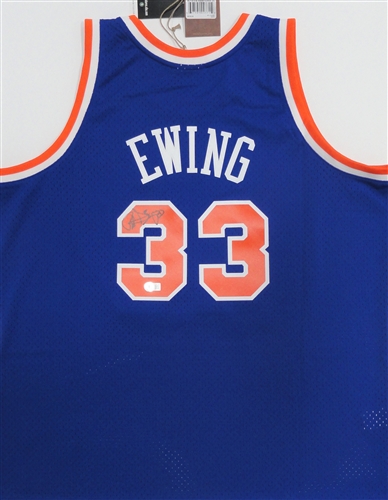 PATRICK EWING SIGNED MITCHELL & NESS SWINGMAN KNICKS JERSEY - BAS