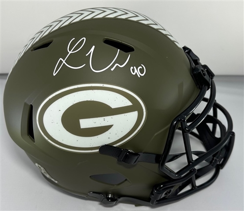 LUKAS VAN NESS SIGNED FULL SIZE PACKERS REPLICA SALUTE SPEED HELMET - BAS