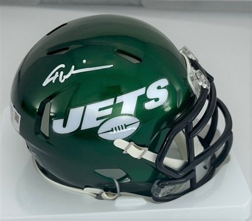 GARRETT WILSON SIGNED NY JETS SPEED MINI HELMET - BAS