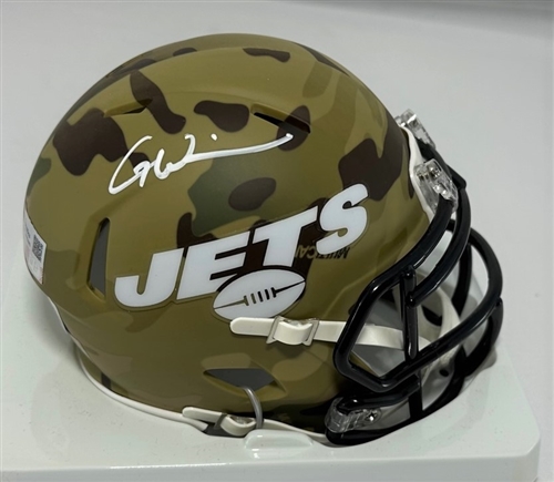 GARRETT WILSON SIGNED NY JETS CAMO MINI HELMET - BAS