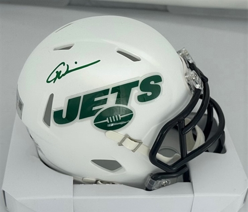 GARRETT WILSON SIGNED NY JETS FLAT WHITE MINI HELMET - BAS