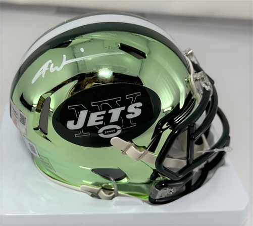 GARRETT WILSON SIGNED NY JETS CHROME MINI HELMET - BAS