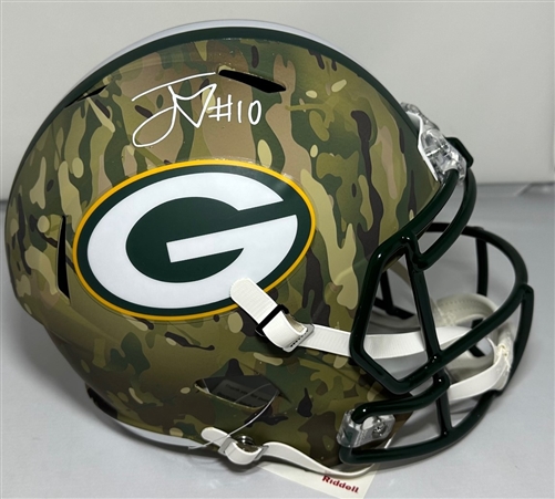 JORDAN LOVE SIGNED FULL SIZE PACKERS CAMO REPLICA SPEED HELMET - JSA