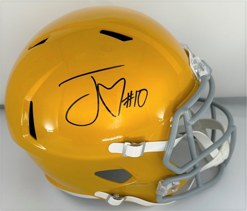 JORDAN LOVE SIGNED FULL SIZE PACKERS 1950'S THROWBACK REPLICA SPEED HELMET - BAS