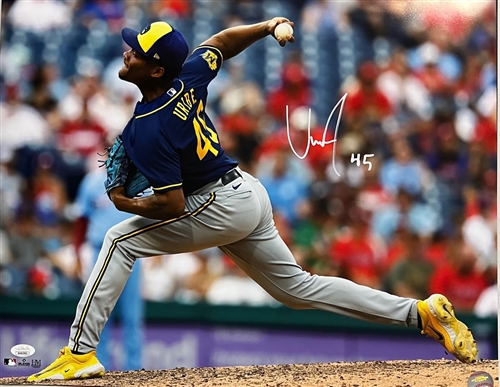 ABNER URIBE SIGNED BREWERS 16X20 PHOTO #3 - JSA