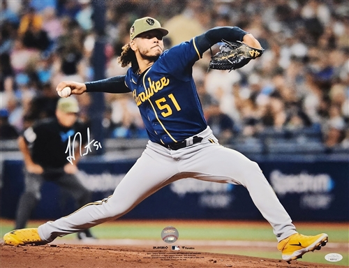 FREDDY PERALTA SIGNED 16X20 BREWERS PHOTO #11 - JSA