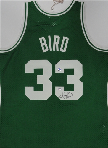 LARRY BIRD SIGNED MITCHELL & NESS OFFICIAL CELTICS SWINGMAN JERSEY