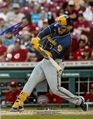 VICTOR CARATINI SIGNED BREWERS 8X10 PHOTO #2