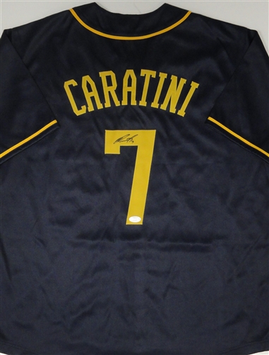 VICTOR CARATINI SIGNED CUSTOM REPLICA BREWERS BLUE JERSEY - JSA