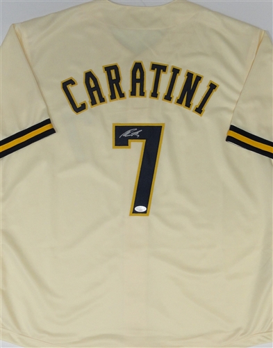 VICTOR CARATINI SIGNED CUSTOM REPLICA BREWERS CREAM JERSEY - JSA