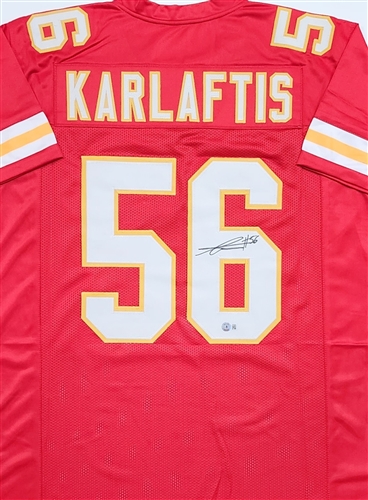 GEORGE KARLAFTIS SIGNED CUSTOM REPLICA CHIEFS JERSEY - BAS