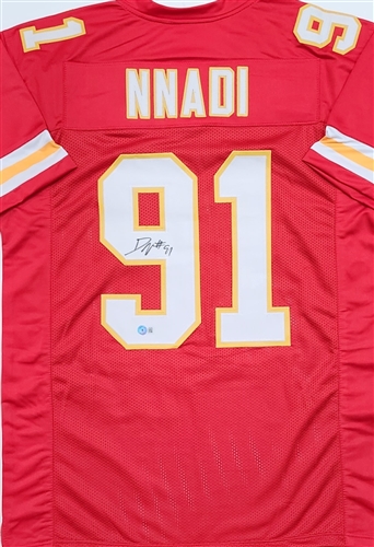 DERRICK NNADI SIGNED CUSTOM REPLICA CHIEFS JERSEY - BAS