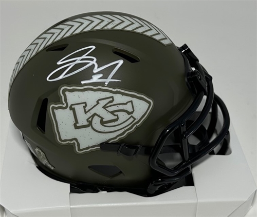 SKYY MOORE SIGNED RIDDELL KC CHIEFS SALUTE MINI HELMET - BAS