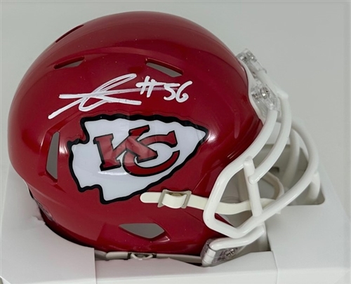 GEORGE KARLAFTIS SIGNED RIDDELL KC CHIEFS MINI HELMET - BAS