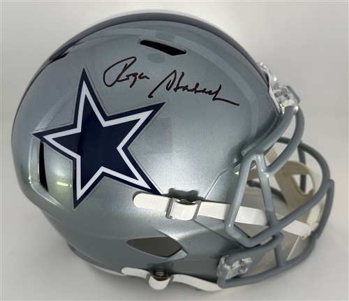 ROGERS STAUBACH SIGNED FULL SIZE RIDDELL COWBOYS REPLICA SPEED HELMET - FAN