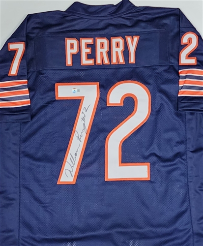 WILLIAM "FRIDGE" PERRY SIGNED CUSTOM REPLICA BEARS JERSEY - BAS