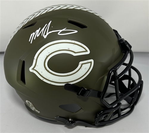 MIKE SINGLETARY SIGNED FULL SIZE BEARS SALUTE REPLICA SPEED HELMET - BAS