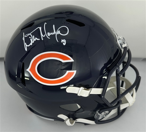 WILBER MARSHALL SIGNED FULL SIZE BEARS REPLICA SPEED HELMET - BAS