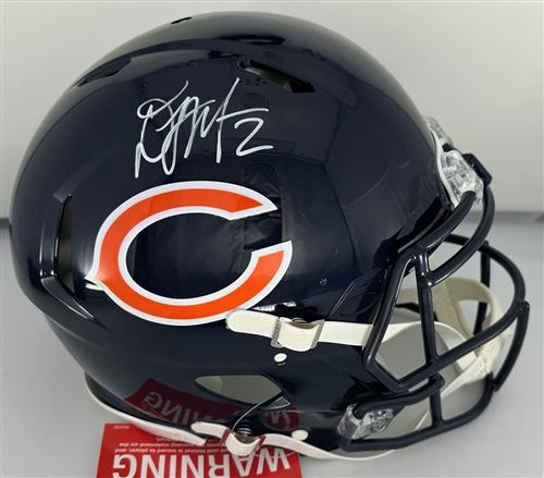 DJ MOORE SIGNED FULL SIZE BEARS AUTHENTIC SPEED HELMET - BAS