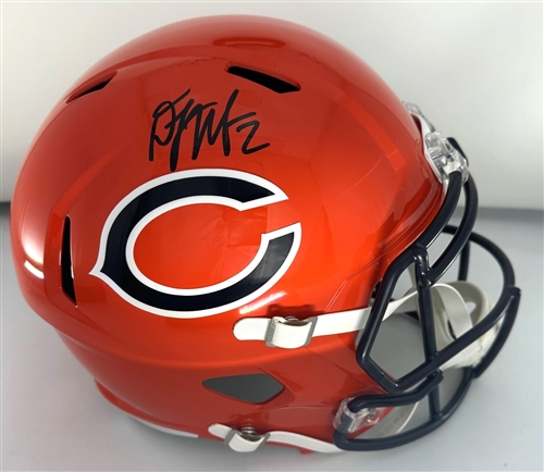 DJ MOORE SIGNED FULL SIZE BEARS 2022 ALTERNATE REPLICA SPEED HELMET - BAS