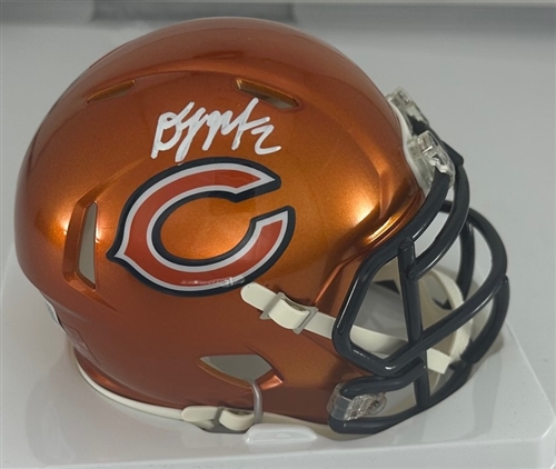 DJ MOORE SIGNED BEARS FLASH SPEED MINI HELMET - BAS