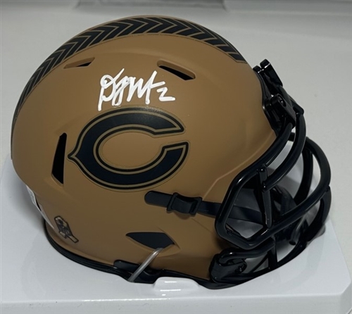 DJ MOORE SIGNED BEARS SALUTE SPEED MINI HELMET - BAS