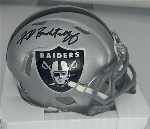 FRED BILETNIKOFF SIGNED RAIDERS SPEED MINI HELMET - BAS