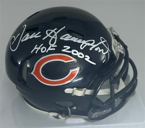 DAN HAMPTON SIGNED BEARS SPEED MINI HELMET W/ HOF - BAS